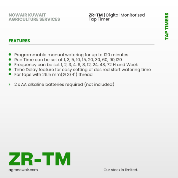 ZR-TM | Digital Monitorized Tap Timer